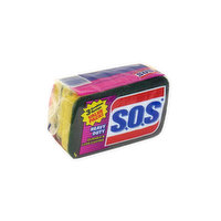 SOS Heavy Duty Scrubber Sponge, 3 Each